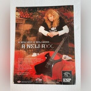 Megadeth’s Dave Mustaine ESP guitar ad pinup